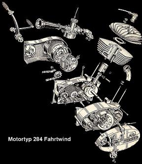 Arbeiten am 2Takt Motor-Motor Typ 284 Fahrtwind